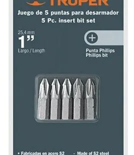 фото Набор бит PH-1 повышенной прочности Truper, 25 мм (5 штук)