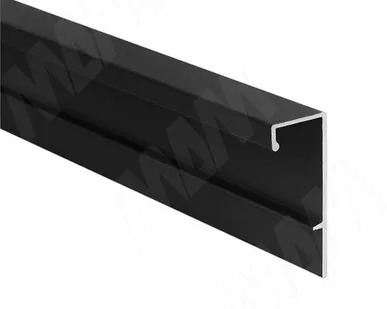 фото Профиль-ручка крепление саморезами для фасада от 16мм, черный матовый (анод), L-3000мм (PH.RU28.3000.7W PR)