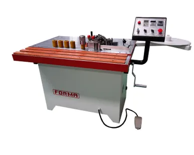 фото Кромкооблицовочный с наклоном, подъемом стола и 2 клеевыми валами R-350Q