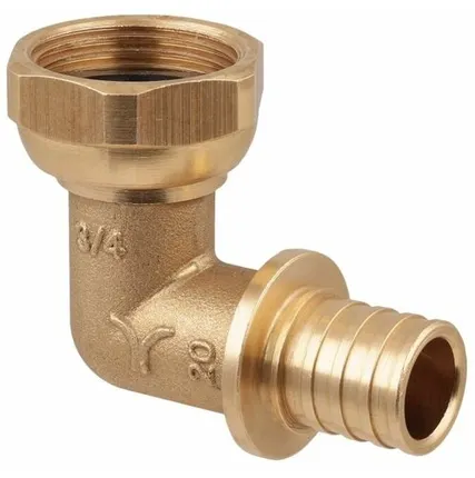 Фото №0 Угольник с накидной гайкой аксиальный латунный 20x1/2 PRO AQUA , AX3502012NG