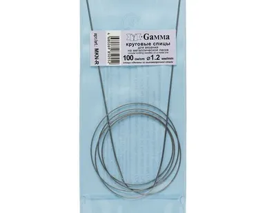 фото Спицы круговые MKN-R сталь (d 1.2 мм)/100 см, с металл. леской, Gamma