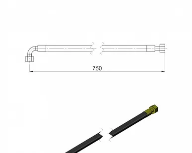 фото (Cz 22711) Шланг гидравлический.AA90/211/10 L-750 24PA90A10/2-750 для MF Т-229