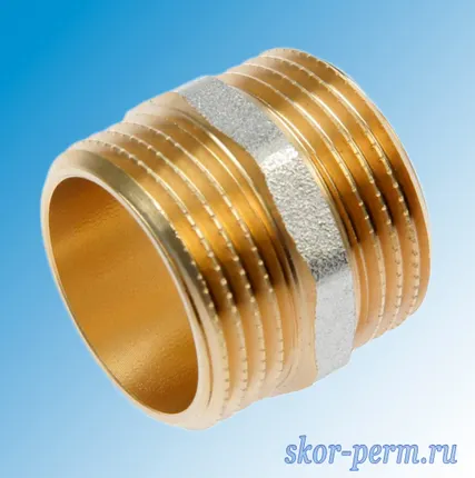 Фото №0 Ниппель латунный 32х32 (1 1/4&quot;х1 1/4&quot;)