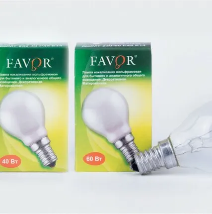 Фото №0 Лампа накаливания 'шар' матовая 40Вт Е14 Favor