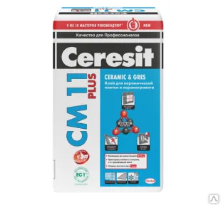 Фото №0 Клей Церезит CM11 Плюс (Ceresit CM11 Plus) для плитки, 25кг Ceresit