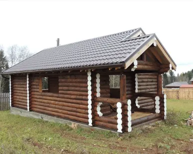 фото Сруб бани 6х9м в тёплом контуре с крыльцом 1.5х3,0м