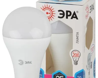 фото Лампа светодиодная A65-25W-840-E27 грушевидная 2000лм ЭРА Б0035335