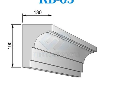 фото Фасадные венчающие карнизы из пенопласта (пенополистирола) КВ-05 ПСБ-С-25Ф