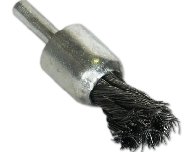 фото Щетка для дрели, 30мм, "чашка" со шпилькой крученая, метал. проволока