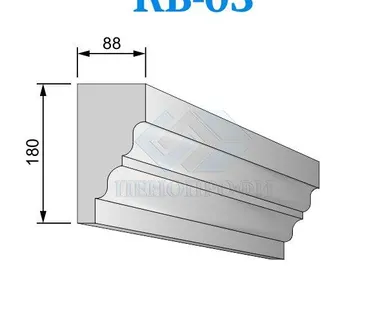 фото Фасадные венчающие карнизы из пенопласта (пенополистирола) КВ-03 ПСБ-С-25Ф