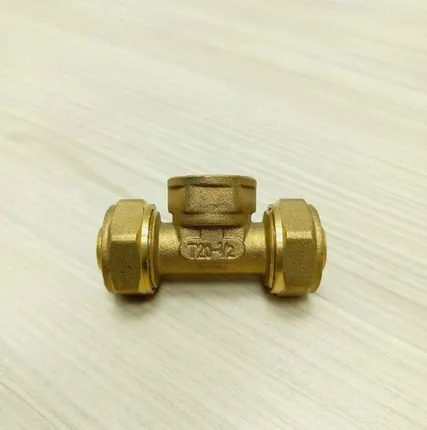 Фото №0 Обжимной тройник 20х1/2" в/р х20, Hydrosta, цанговый, комбинированный, внутренняя резьба. 1 шт