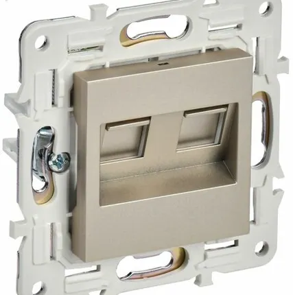 Фото №0 SKANDY Розетка компьютерная двойная RJ45 кат.5E SK-K03Sh шампань IEK