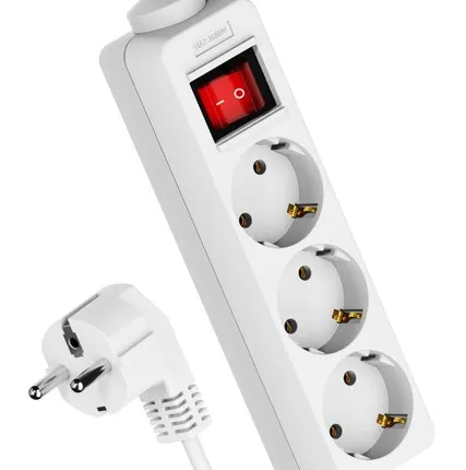 Фото №0 Удлинитель 3х5м с заземл. 16А IP20 с выкл. ПВС 3х1 Космос YKsm5m-3g-Z-V(K)