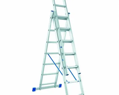 фото Лестница, 3 х 7 ступеней, алюминиевая, трехсекционная // СИБРТЕХ // Pоссия