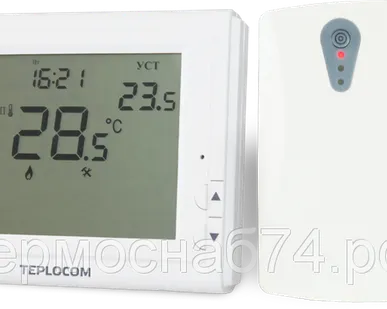 фото Беспроводной программируемый комнатный термостат TEPLOCOM TS-Prog-2AA/3A-RF