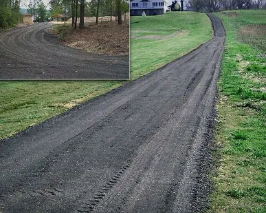 фото Строительство временных дорог из асфальтной крошки