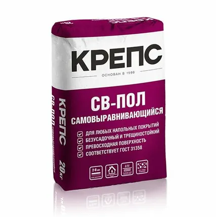 Фото №0 Пол КРЕПС СВ финишный цементный/ 20кг, от 2-6мм/56 меш.