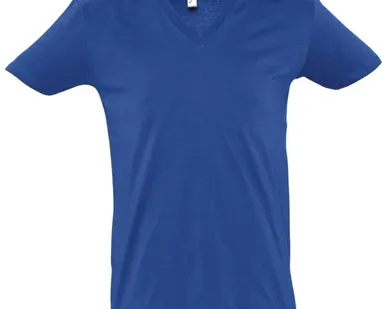 фото Футболка мужская MASTER 150 с глубоким V-обр. вырезом, ярко-синяя
