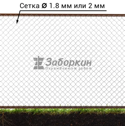 Фото №0 Секционный забор из сетки рабицы (2,0 м)