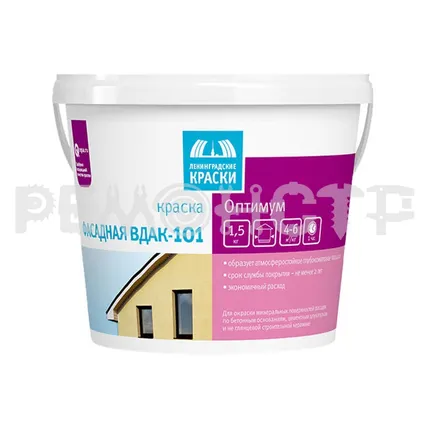 Фото №0 Краска вд фасад 14кг ОПТИМУМ ВДАК-101 Текс (белая) (1/11/44) ЭК П