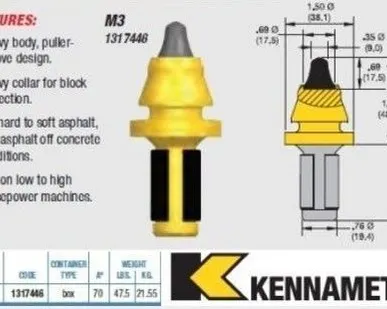 фото Резец дорожный 20 мм, Kennametal M3