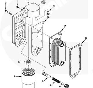 фото Прокладка теплообменника Cummins ISC ISL 3918174 3906297 3908332 1013-00027