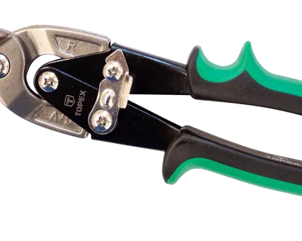 Фото №0 Ножницы по металлу TOPEX изогнутые, 240 мм, CrV, двухкомп. рук., правые