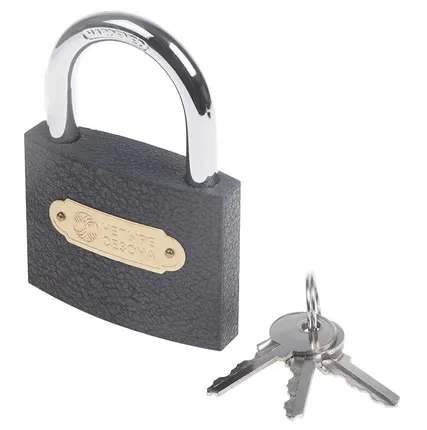 Фото №0 Замок навесной "Чугун" 75мм ЧЕТЫРЕ СЕЗОНА 79-0007