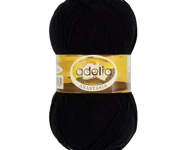 фото Пряжа ADELIA "ANASTASIA" 100% акрил 100 г 330 м №02 ЧЕРНЫЙ
