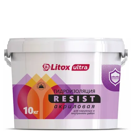 Фото №0 ЛИТОКС Гидроизоляция акриловая ULTRA RESIST, 5 кг