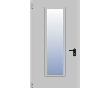 фото Дверь техническая однопольная ДМ-1 со светопрозрачным заполнением - с порогом