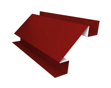 фото Планка угла внутреннего сложного Экобрус 0,5 Satin с пленкой RAL 3011 коричнево-красный