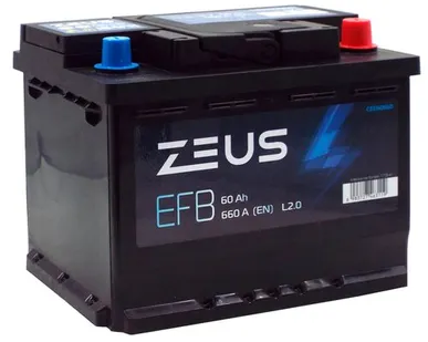 фото Аккумулятор ZEUS EFB 60 Ач о.п.