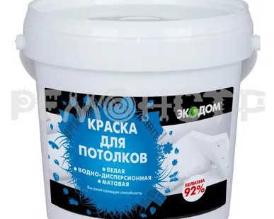 фото Краска ЭКОДОМ Рогнеда для потолков водоэмульсионная белая