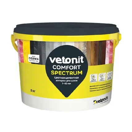 Фото №0 Затирка ВЕТОНИТ КОМФОРТ спектрум бакаут(18) 2кг