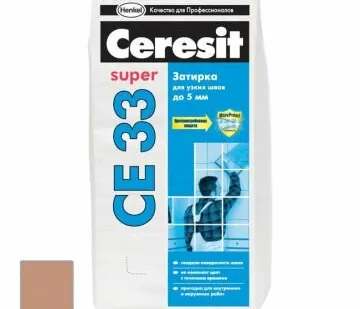 фото Затирка цементная Ceresit CE 33 Super светло-коричневая №55 2 кг