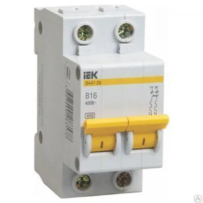 Фото №0 Выключатель автоматический ВА47-29 2Р 1А 4,5кА х-ка С ИЭК