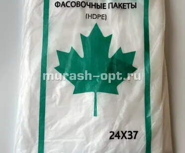 фото Фасовка "Клевер" Зелёный клён 24*37см 8мкм европласт 800шт (10)