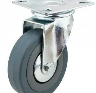 фото Колесо мебельное TECH-KREP Колесная опора поворотнаяTech-Krep D75 полипропиленовая, серая резина, подшипник скольжения 148488