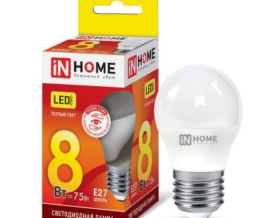 фото Лампа светодиодная LED-ШАР-VC 8Вт 230В E27 3000К 720лм IN HOME 4690612020563