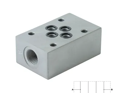 фото EB30338 - Плита модульная, CETOP 03, Отводы от каналов A,B=G3/8", сбоку