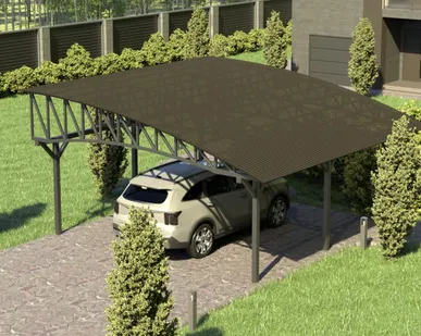 фото Полуарочный навес №32 из поликарбоната 5,9х6,3 м