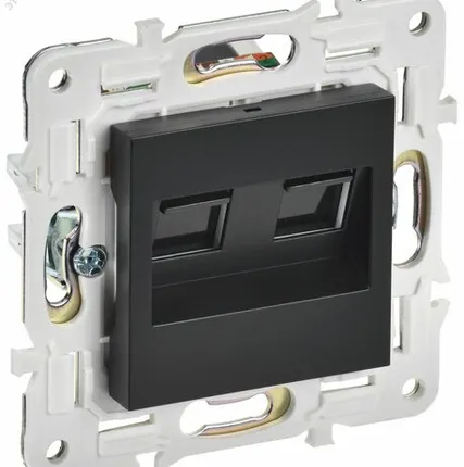 Фото №0 SKANDY Розетка компьютерная двойная RJ45 кат.5E SK-K03Bl черный IEK