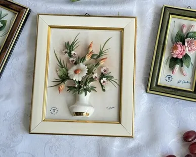 фото Панно настенное Цветы 16х19 см кападимонте Италия уценка