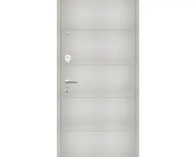 фото Входная дверь ПРО Агат вельвет белый горизонт 2 листа металла