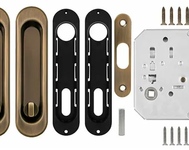 фото Защелка с ручками для раздвижных дверей Soft LINE SL-011 AB