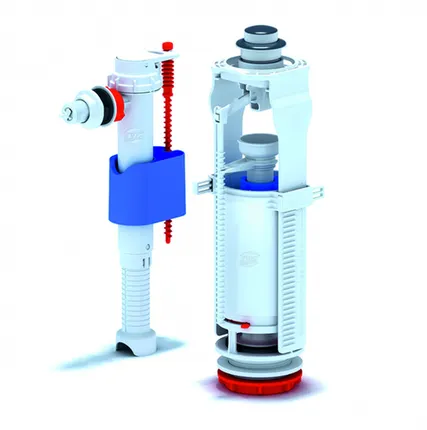 Фото №0 Комплект для унитаза боковой 1/2 с хромированной кнопкой "Ани" WC8010C