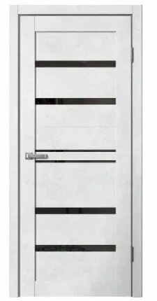 Фото №0 Дверь межкомнатная В1 (Barn) черное стекло, ПВХ, Бетон светлый 2000х800мм