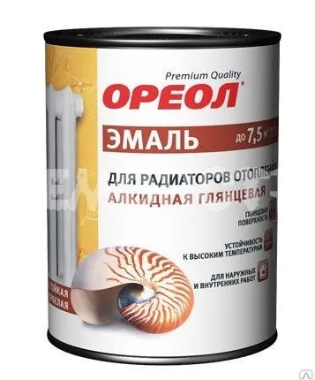 Фото №0 Эмаль ОРЕОЛ акрил д/рад 1,3кг (6)