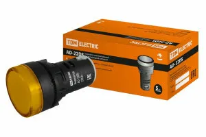 фото Лампа AD-22DS(LED)матрица d22мм желтый 230В TDM